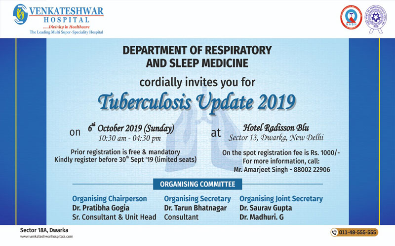 Department of Respiratory and Sleep Medicine Cordially invites you for Tuberculosis Update 2019